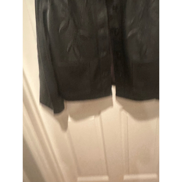 Chico's Black Faux Leather Jacket Size 1.5 - Picture 2 of 7